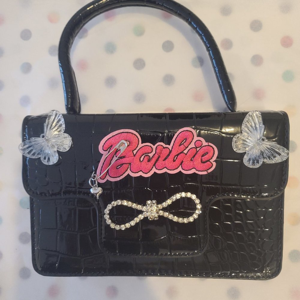 Barbie Croc PU Shoulder Bag 💖 Bow Tote Mini Messenger ✨
